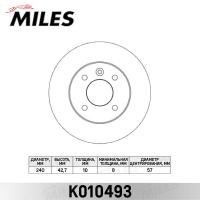 Диск тормозной задний MILES K010493 (TRW DF4050)