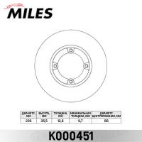 Диск тормозной передний MILES K000451 (TRW DF4123)