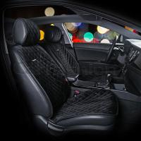 Накидка на сиденье CarFashion California передняя велюр премиум черная 2 шт. 21896